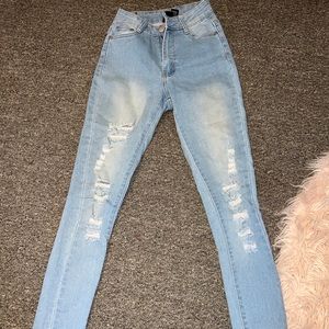 High waisted ripped fashion Nova skinny Jean